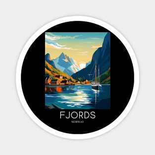 A Pop Art Travel Print of the Fjords - Norway Magnet